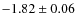$-1.82\pm0.06$