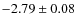 $-2.79\pm0.08$