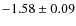 $-1.58\pm0.09$