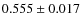 $0.555\pm0.017$