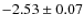 $-2.53\pm0.07$
