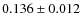 $0.136\pm0.012$