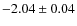 $-2.04\pm0.04$