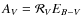 $A_{V} = \mathcal{R}_{V} E_{B-V}$