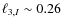 $\ell_{3,I}\sim 0.26$