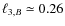 $\ell_{3,B}\simeq 0.26$