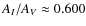 $A_I / A_V \approx 0.600$
