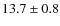 $13.7\pm0.8 $