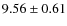 $ 9.56\pm0.61$