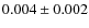 $0.004\pm0.002$