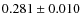 $0.281\pm0.010$