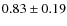 $0.83\pm 0.19$