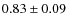 $0.83\pm 0.09$