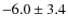 $ -6.0\pm 3.4 $