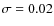 $\sigma=0.02$