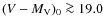 $(V-M_{{\rm V}})_0\ga 19.0$