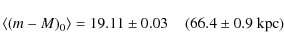 \begin{displaymath}%
\langle(m-M)_0\rangle =19.11\pm0.03\;\;\;\; (66.4\pm0.9\; {\rm kpc})
\end{displaymath}