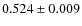 $0.524\pm0.009$