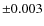 $\pm0.003$