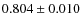 $0.804\pm0.010$