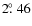 $2\hbox{$.\!\!^\circ$ }46$