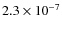 $2.3\times 10^{-7}$