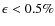 $\epsilon < 0.5\%$