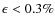 $\epsilon < 0.3\%$