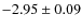 $-2.95 \pm 0.09$