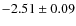 $-2.51 \pm 0.09$