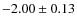 $-2.00 \pm 0.13$