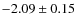 $-2.09 \pm 0.15$