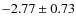 $-2.77 \pm 0.73$