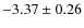 $-3.37 \pm 0.26$