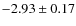 $-2.93 \pm 0.17$