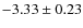 $-3.33 \pm 0.23$
