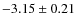 $-3.15 \pm 0.21$