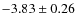 $-3.83 \pm 0.26$