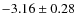 $-3.16 \pm 0.28$