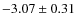 $-3.07 \pm 0.31$