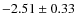 $-2.51 \pm 0.33$