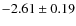 $-2.61 \pm 0.19$
