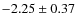 $-2.25 \pm 0.37$