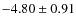 $-4.80 \pm 0.91$