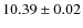 $10.39\pm0.02$