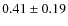 $0.41\pm0.19$