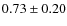 $0.73\pm0.20$