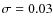 $\sigma=0.03$