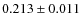 $0.213\pm0.011$