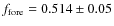 $f_{\rm fore}=0.514\pm0.05$
